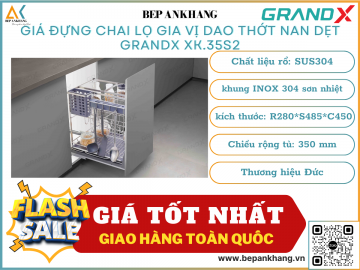 Giá đựng chai lọ gia vị dao thớt nan dẹt GRANDX XK.35S2 - 350mm